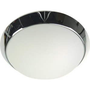 niermann Deckenleuchte Opal matt, Dekorring Chrom, LED, LED wechselbar, Warmweiß