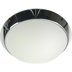 niermann Deckenleuchte Opal matt, Dekorring Chrom, LED, LED wechselbar, Warmweiß