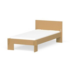Nils Holger Moormann Bettgestell mit Kopfteil Siebenschläfer MDF pur, Designer Christoffer Martens, 74x102.6 cm