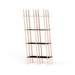 Nils Holger Moormann Wackelregal ES Böden Birkensperrholz schwarz, Designer Konstantin Grcic, 141x60 cm