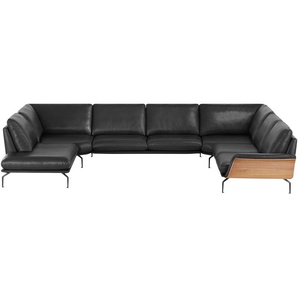 Nils Olsen Leder-Wohnlandschaft  Alva ¦ schwarz ¦ Maße (cm): B: 404 H: 87 T: 309.0