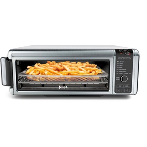 NINJA Heissluftfritteuse Foodi 8-in-1-Fritteuse Multiofen SP101EU Fritteusen Kapazität 1,0 kg oder 33 cm Pizza, incl. Zubehör silberfarben (schwarz, silberfarben) Heißluftfritteusen