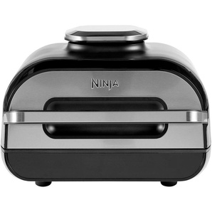 NINJA Heissluftfritteuse und Grill Foodi MAX AG551EU Fritteusen 3,8 L Volumen, incl digitalem Temperaturfühler silberfarben (schwarz, silberfarben) Heißluftfritteusen