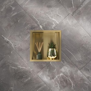 Nischenablage fürs Bad | 340mm x 340mm (quadratisch) satiniertes Gold