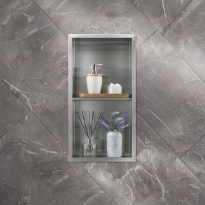 Nischenablage fürs Bad | 640mm x 340mm (rechteckig) Edelstahl