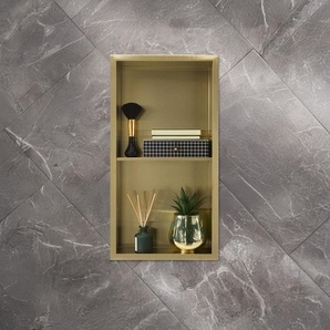 Nischenablage fürs Bad | 640mm x 340mm (rechteckig) satiniertes Gold