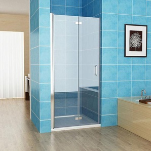 Nischentür Falttür Pendeltür Duschabtrennung 180º Duschtür Duschwand 6mm nano Glas, 90x185cm