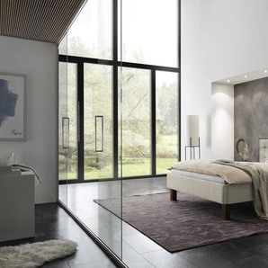 Hasena Polsterbett Noah, Farbe: Nussbaum, geölt, Bezugsfarbe: Pepe beige, verschiedene Größen