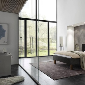 Hasena Polsterbett Noah, Farbe: Nussbaum, geölt, Bezugsfarbe: Buffalo shale, verschiedene Größen