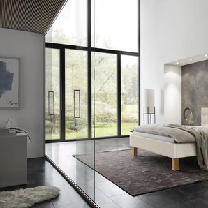 Hasena Polsterbett Noah, Farbe: Wildbuche natur, geölt, Bezugsfarbe: Pepe beige, verschiedene Größen