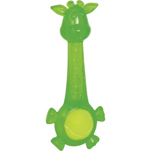 Nobby Hundespielzeug TPR Giraffe mit Tennisball grün 27 cm GLO689310766