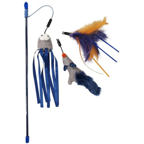 Nobby Katzenangel mit Mausspielzeug in blau GLO629206207