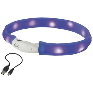 Nobby LED Leuchthalsband Visible breit blau für Hunde mit längerem Fell GLO689300605