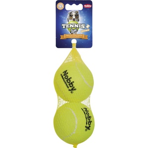 Nobby Tennisball mit Squeaker L 8,5 cm 2er Netz GLO689310005