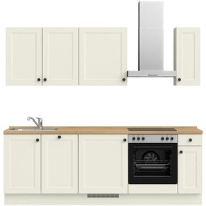 Nobilia Küchenleerblock Cascada, Weiß, Eiche, Metall, 1 Schubladen, nur wie online abgebildet bestellbar, 240 cm, Blauer Engel, Pefc, Goldenes M, Made in Germany, DGM-Klimapakt, seitenverkehrt erhältlich, vormontierter Korpus, Küchen, Küchenzeilen &