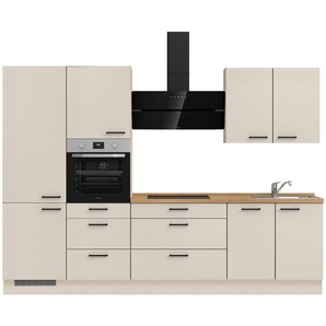 Nobilia Küchenleerblock Easytouch, Eiche, Sand, Metall, nur wie online abgebildet bestellbar, 300 cm, Blauer Engel, Pefc, Goldenes M, Made in Germany, DGM-Klimapakt, seitenverkehrt erhältlich, vormontierter Korpus, Anti-Fingerprint, Küchen, Küchenzeilen &