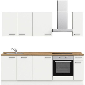 Nobilia Küchenleerblock Touch, Weiß, Eiche, Metall, 1 Schubladen, nur wie online abgebildet bestellbar, 240 cm, Blauer Engel, Pefc, Goldenes M, Made in Germany, DGM-Klimapakt, seitenverkehrt erhältlich, vormontierter Korpus, Küchen, Küchenzeilen &