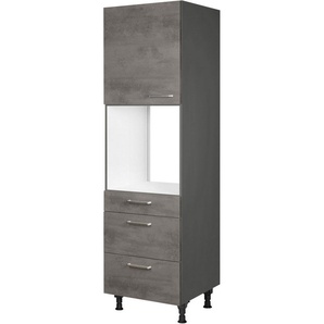 nobilia® Backofenumbauschrank Riva, Ausrichtung wählbar, mit Schublade und zwei Auszügen und einer Tür, vormontiert, Breite/Höhe: 60/216,6 cm