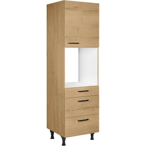 nobilia® Backofenumbauschrank Structura, Ausrichtung wählbar, mit Schublade und zwei Auszügen und einer Tür, vormontiert, Breite/Höhe: 60/216,6 cm
