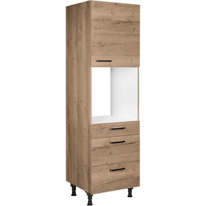 nobilia® Backofenumbauschrank Structura, Ausrichtung wählbar, mit Schublade und zwei Auszügen und einer Tür, vormontiert, Breite/Höhe: 60/216,6 cm
