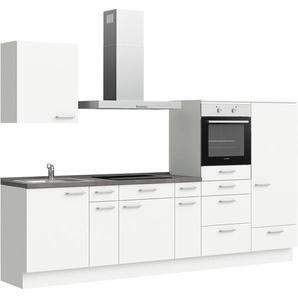 nobilia® elements Küchenzeile elements basic, vormontiert, Ausrichtung wählbar, Breite 300 cm, mit E-Geräten