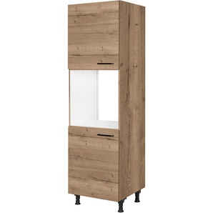 nobilia® Herdumbauschrank Structura, Ausrichtung wählbar, mit zwei zusätzlichen Türen, vormontiert, Breite/Höhe: 60/167,8 cm