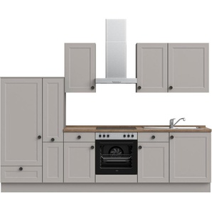 nobilia® Küchenzeile Cascada basic, vormontiert, Ausrichtung wählbar, Breite 300 cm, mit E-Geräten