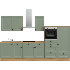 nobilia® Küchenzeile Cascada basic, vormontiert, Ausrichtung wählbar, Breite 330 cm, mit E-Geräten