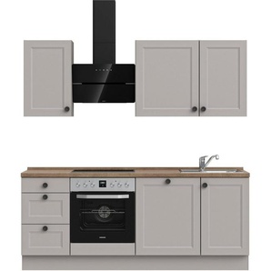nobilia® Küchenzeile Cascada premium, vormontiert, Ausrichtung wählbar, Breite 210 cm, mit E-Geräten