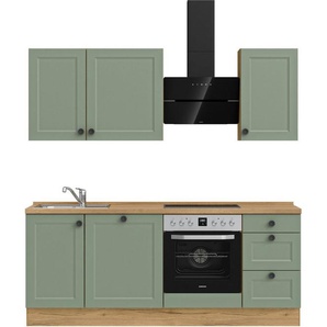 nobilia® Küchenzeile Cascada premium, vormontiert, Ausrichtung wählbar, Breite 210 cm, mit E-Geräten