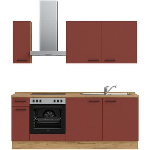 nobilia® Küchenzeile Easytouch basic, vormontiert, Ausrichtung wählbar, Breite 210 cm, mit E-Geräten