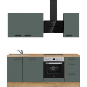 nobilia® Küchenzeile Easytouch premium, vormontiert, Ausrichtung wählbar, Breite 210 cm, mit E-Geräten