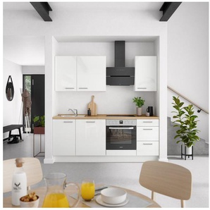 nobilia® Küchenzeile Flash premium, vormontiert, Ausrichtung wählbar, Breite 210 cm, mit E-Geräten