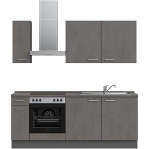 nobilia® Küchenzeile Riva basic, vormontiert, Ausrichtung wählbar, Breite 210 cm, mit E-Geräten