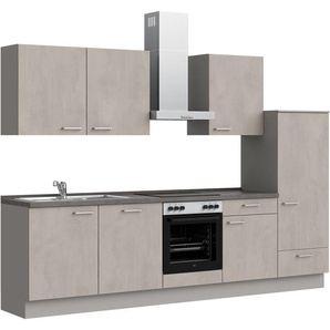 nobilia® Küchenzeile Riva basic, vormontiert, Ausrichtung wählbar, Breite 300 cm, mit E-Geräten