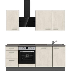 nobilia® Küchenzeile Riva premium, vormontiert, Ausrichtung wählbar, Breite 210 cm, mit E-Geräten
