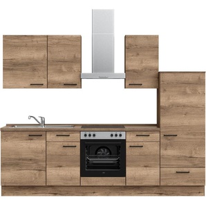 nobilia® Küchenzeile Structura basic, vormontiert, Ausrichtung wählbar, Breite 270 cm, mit E-Geräten