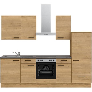 nobilia® Küchenzeile Structura basic, vormontiert, Ausrichtung wählbar, Breite 270 cm, ohne E-Geräte