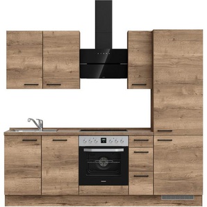 nobilia® Küchenzeile Structura premium, vormontiert, Ausrichtung wählbar, Breite 240 cm, mit E-Geräten