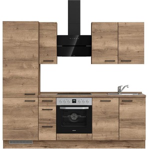 nobilia® Küchenzeile Structura premium, vormontiert, Ausrichtung wählbar, Breite 240 cm, ohne E-Geräte