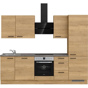nobilia® Küchenzeile Structura premium, vormontiert, Ausrichtung wählbar, Breite 270 cm, mit E-Geräten