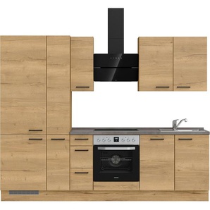 nobilia® Küchenzeile Structura premium, vormontiert, Ausrichtung wählbar, Breite 270 cm, ohne E-Geräte
