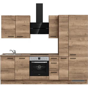 nobilia® Küchenzeile Structura II, vormontiert, Ausrichtung wählbar, Breite 270 cm, wahlw. mit E-Geräten