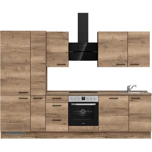 nobilia® Küchenzeile Structura premium, vormontiert, Ausrichtung wählbar, Breite 300 cm, mit E-Geräten