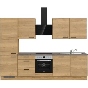 nobilia® Küchenzeile Structura premium, vormontiert, Ausrichtung wählbar, Breite 300 cm, ohne E-Geräte