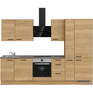 nobilia® Küchenzeile Structura premium, vormontiert, Ausrichtung wählbar, Breite 300 cm, ohne E-Geräte