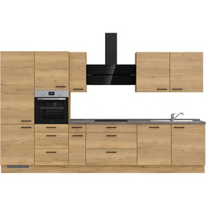 nobilia® Küchenzeile Structura premium, vormontiert, Ausrichtung wählbar, Breite 360 cm, mit E-Geräten