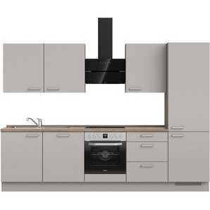 nobilia® Küchenzeile Touch II, vormontiert, Ausrichtung wählbar, Breite 300 cm, wahlw. mit E-Geräten