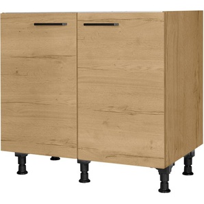 nobilia® Spülenschrank Structura, vormontiert, mit höhenverstellbaren Sockelfüßen, Breite 90 cm