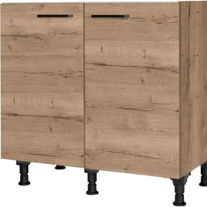 nobilia® Spülenschrank Structura, vormontiert, mit höhenverstellbaren Sockelfüßen, Breite 90 cm